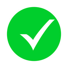 Green check mark isolated on transparent background for approval concept