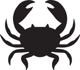 Crab silhouette vector design for seafood, marine life, beach, coastal, ocean, shell, and decor art.