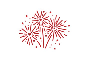 A vibrant illustration of three celebratory fireworks, bursting with radiant energy and festive sparkle, symbolizing joyous occasions and jubilant festivities.