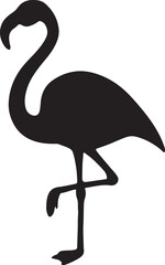 Flamingo silhouette vector design for tropical bird, wildlife, exotic, pink, nature, flying and decor.