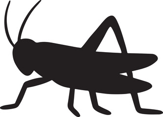 Grasshopper silhouette vector design for insect, bug, nature, wildlife, garden, pest control and decor.