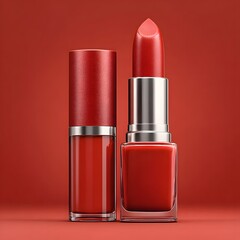 Obraz premium Glossy red lipstick high resolution picture
