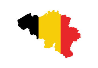 Belgium map colorcoded black yellow and red
