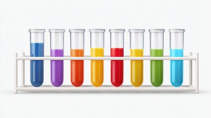 Colorful test tubes in rack