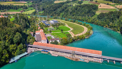 Wasserkraftwerk Mühleberg im Kanton Bern, September 2025, Schweiz