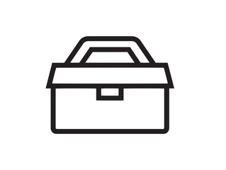 Functional Tool Box Icon in Clean Minimal Technical Vector Line Artwork