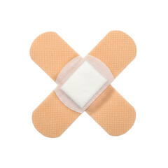 First Aid Bandage Cross Isolated Wound Care Treatment Medical Supplies Healthcare Products on transparent background