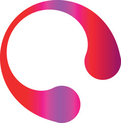 Abstract gradient pink red headphone logo design, modern audio music podcast vector illustration.