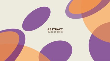 Abstract background with overlapping purple and orange oval shapes. 