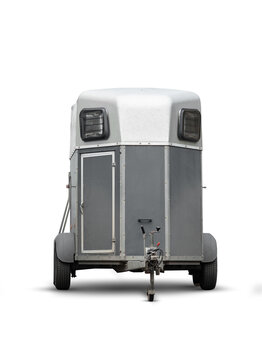 Horse trailer front view isolated