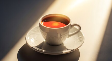 Sunlit Espresso in Delicate Porcelain Cup