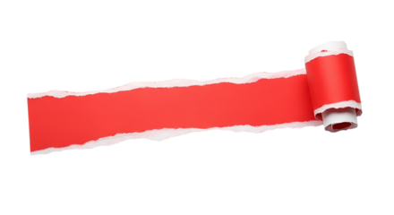 Ripped Paper Creative Texture Red on Black Background Paper Craft Torn Page Announcement on transparent background