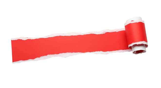 Ripped Paper Creative Texture Red on Black Background Paper Craft Torn Page Announcement on transparent background