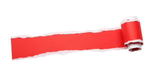 Ripped Paper Creative Texture Red on Black Background Paper Craft Torn Page Announcement on transparent background - Powered by Adobe