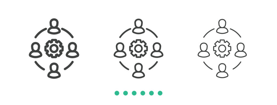 Team repair icon. Thin line icon vector