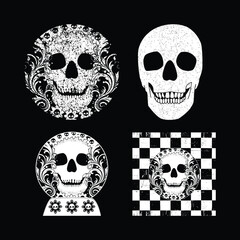 Skull SVG Cut File and Vector Graphics Set, skull vector graphics, skull svg, skull vector pack, spooky skull svg