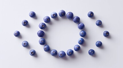 Blueberries arranged in awareness symbol on white background