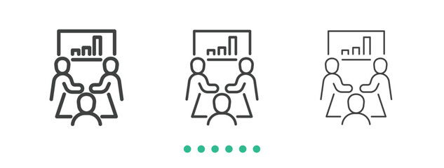 Fototapeta premium Meeting icon. Thin line icon vector