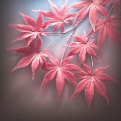 A stunning arrangement of vibrant red leaves against a soft, blurred background
