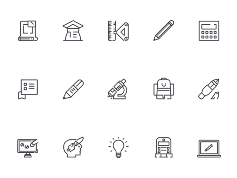Education and Business Line Icons