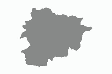 Vector graphic artwork suitable for print and web containing flat detailed map of ANDORRA