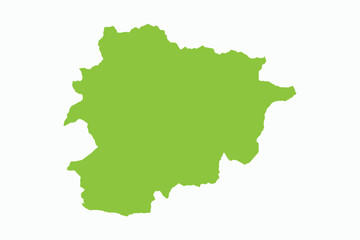 Vector graphic artwork suitable for print and web containing flat detailed map of ANDORRA