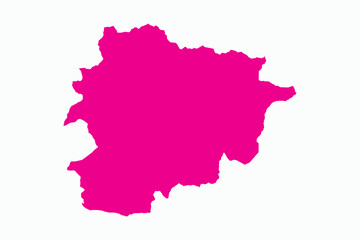 Vector graphic artwork suitable for print and web containing flat detailed map of ANDORRA