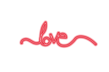 Romantic glowing neon red heart with love text, bright light sign for Valentine’s Day, wedding, couple, romance, decoration, poster, digital design, and modern graphic art projects.