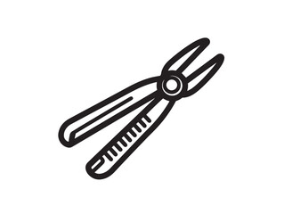 Professional Wire Stripper Tool Icon in Sleek Minimal Vector Illustration
