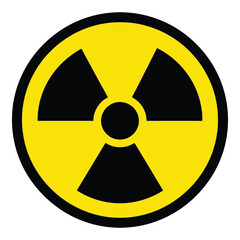 Obraz premium Vector art of radioactive symbol warning sign, nuclear hazard alert, radiation danger icon