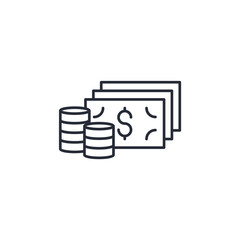 money icon. money Symbol sign for mobile concept and web design. Vector icon, Logo illustration, Vector graphics