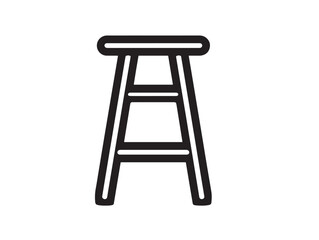 Work Stool Icon in Clean Minimal Modern Vector Line Illustration Style