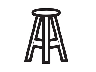 Functional Work Stool Tool Icon in Sleek Minimal Vector Illustration Artwork