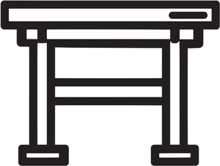 Professional Workbench Icon in Sleek Minimal Modern Vector Line Illustration Style