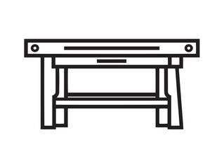 Durable Workbench Tool Icon in Clean Minimal Vector Line Artwork Design