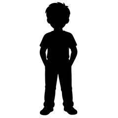 Obraz premium Boy Silhouette Standing Alone