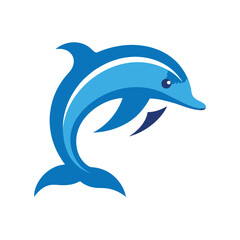 Obraz premium Playful Dolphin Wave Logo Design 