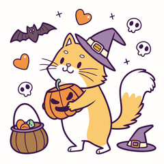 Charming SVG of a Cheerful Maine Coon featuring holding a heart, styled in a Halloween theme with Spooky Fun hues