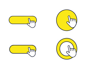 A simple vector illustration of a finger clicking a button