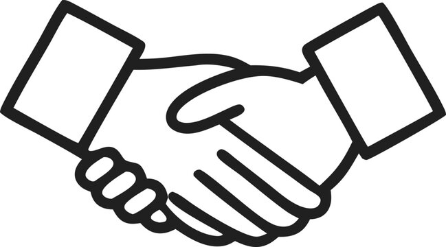Strong handshake signifies a successful business partnership and mutual agreement icon vector
