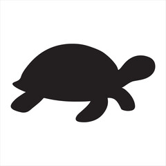 Turtle Silhouette Illustration Isolated on White Background
