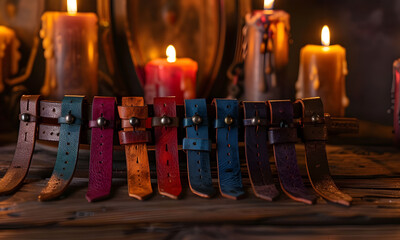 burning candles in a church