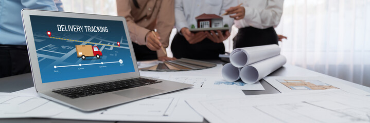 Delivery tracking system for e-commerce and brisk online business to timely goods transportation...