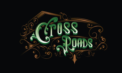 Obraz premium CROSS ROADS lettering custom logo design
