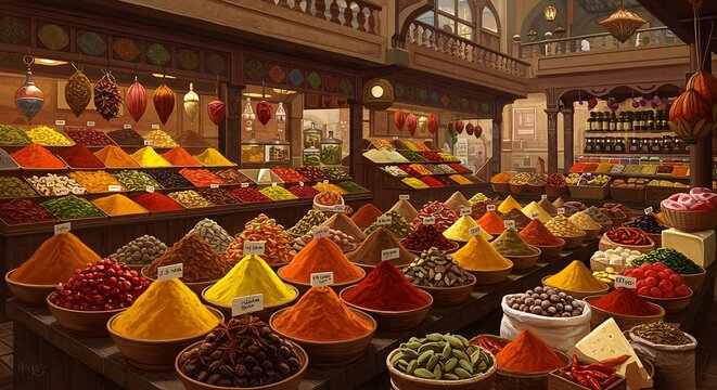 Spice Market Dreamscape: A Digital Painting