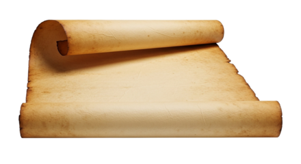 Ancient Scroll Unveiled Vintage Paper Parchment for Historical Documents and Treasure Maps Old on transparent background