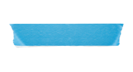 Torn Blue Masking Tape Strip Texture for Crafting Projects Design Elements and Creative on transparent background