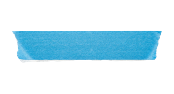 Torn Blue Masking Tape Strip Texture for Crafting Projects Design Elements and Creative on transparent background