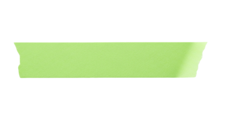 Lime Green Paper Tape Strip with Torn Edges Isolated Against Black Backdrop Craft Supplies on transparent background
