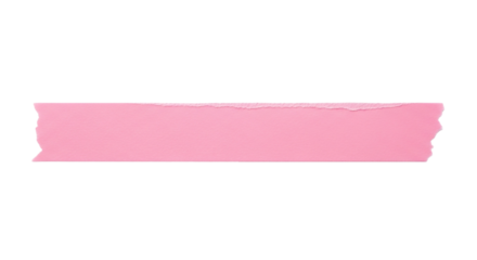 Pink Masking Tape Strip Isolated Torn Paper Edge Delicate Pastel Hue Adhesive Material Craft on transparent background